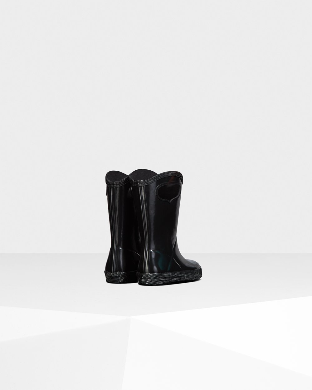 Botas De Agua Hunter Niños Original First Classic Grab Handle Gloss - Negras - Argentina 6732ZOFRM